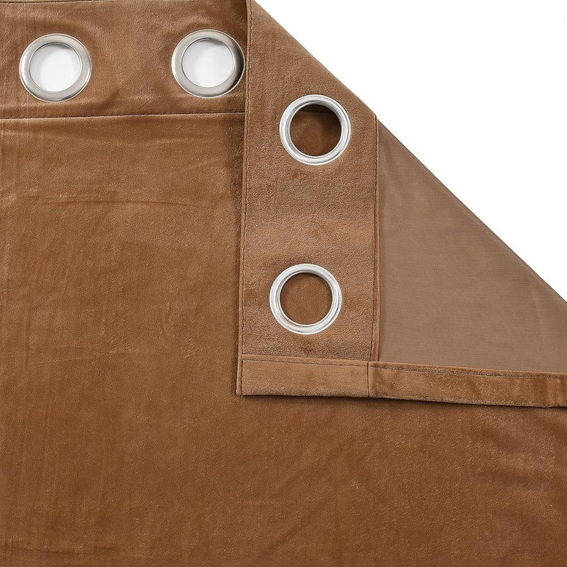 Ambrosia ستائر رومينا المخملية بني فاتح – 140 × 240 سم - Image 3